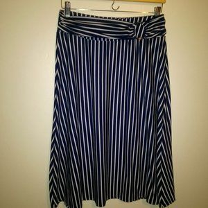 Blue and White Stripe Skirt
